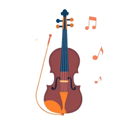 Illustration of a violin and music notes